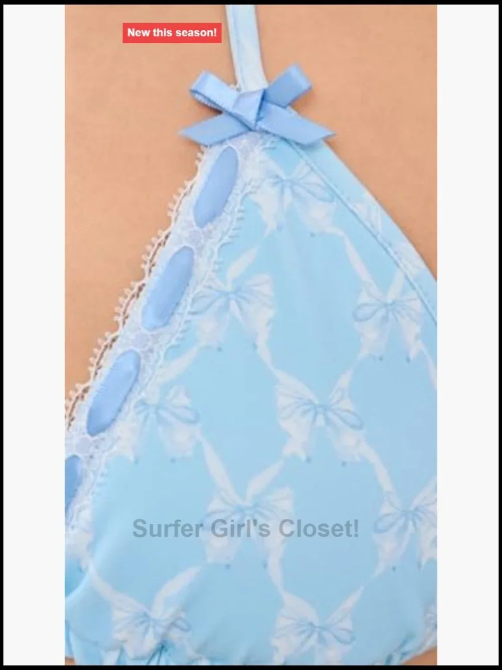 String Bikini Set with Lace Trim - Cheeky Coverage
